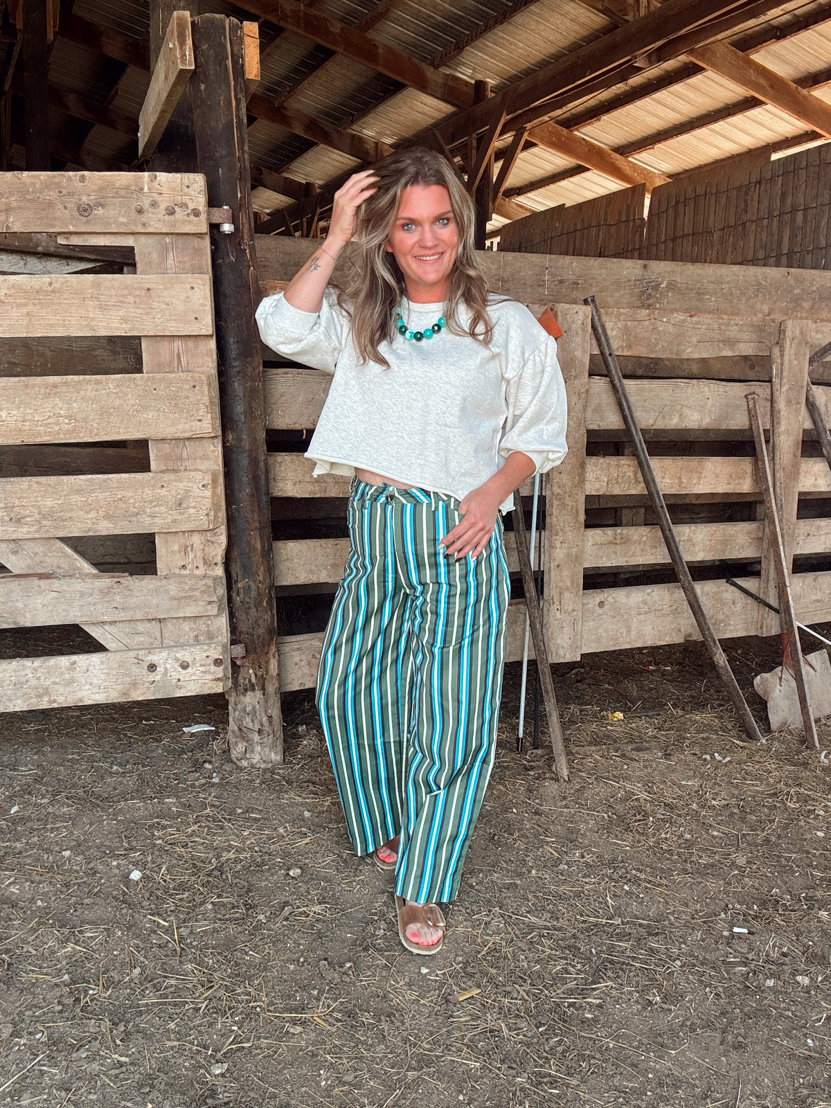 The Krue Striped Wide Leg
