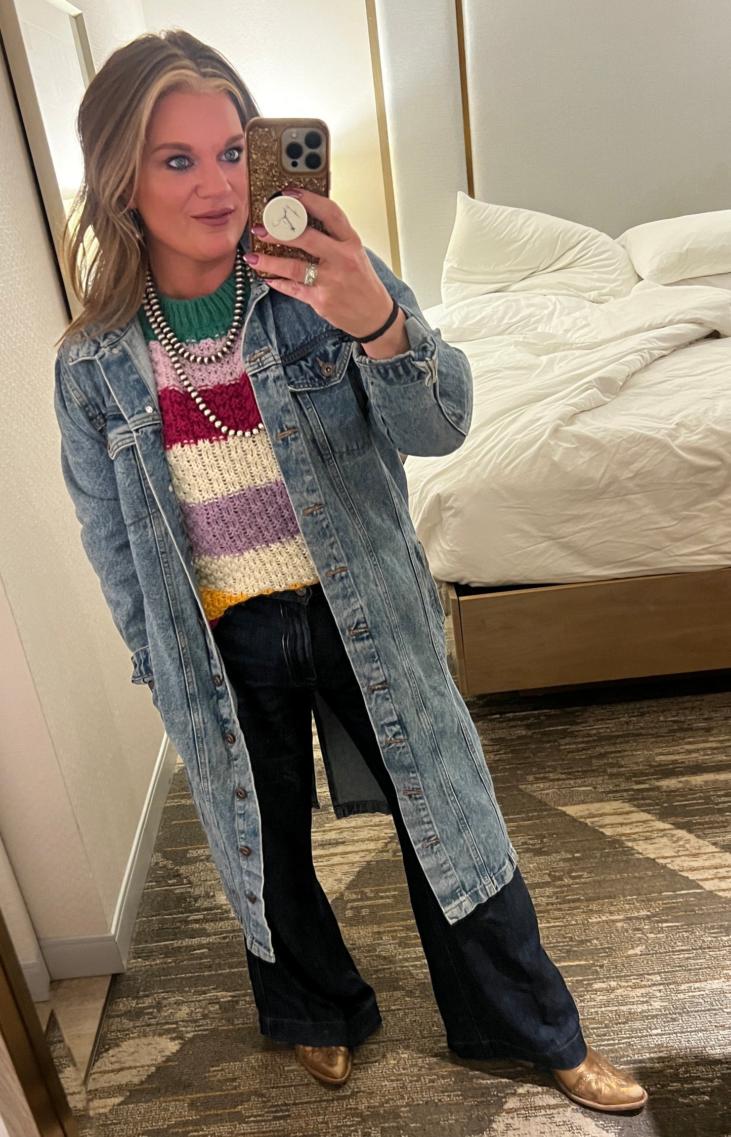 Striped Colorblock Chunky Sweater