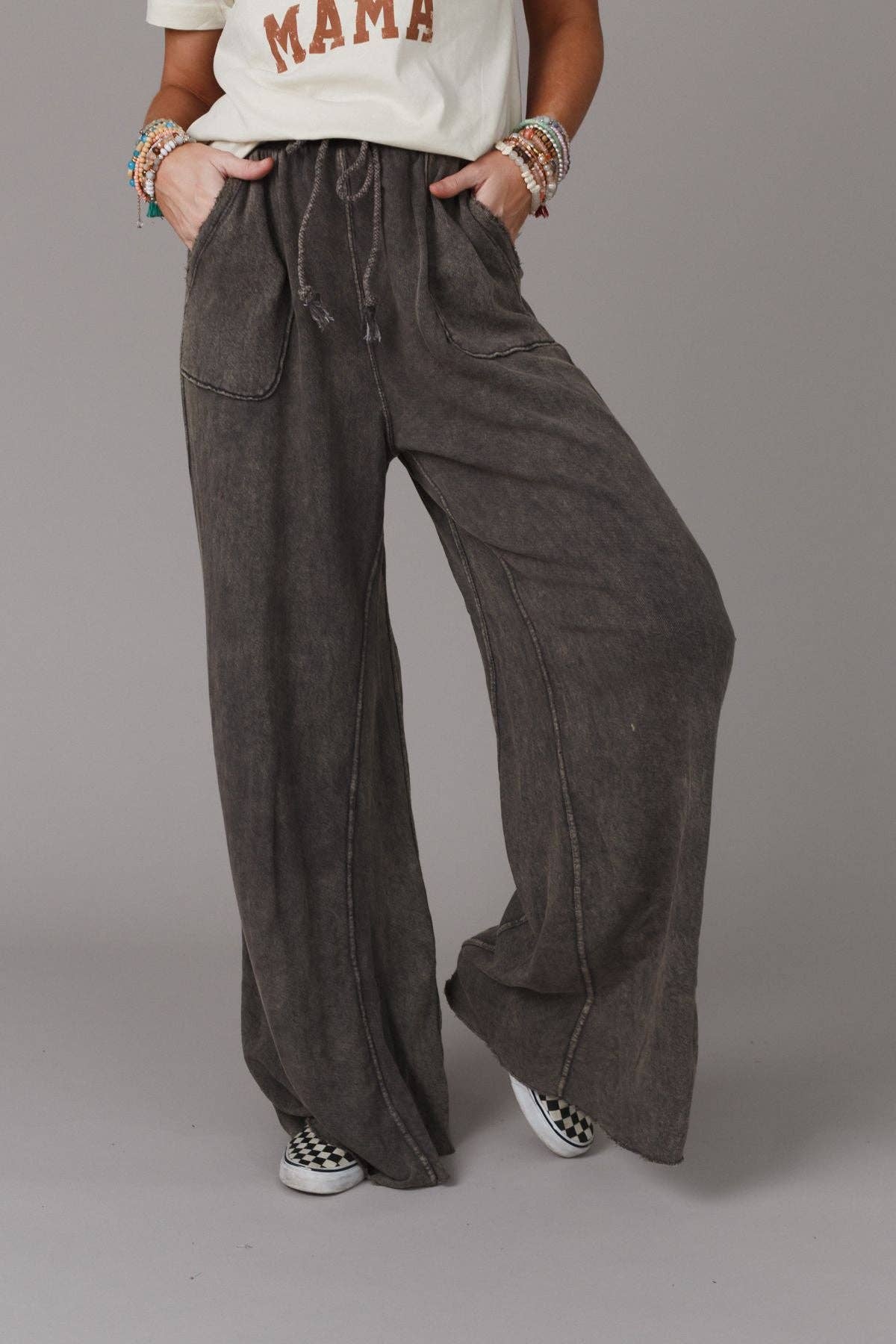 Bella Boho Pant- Charcoal