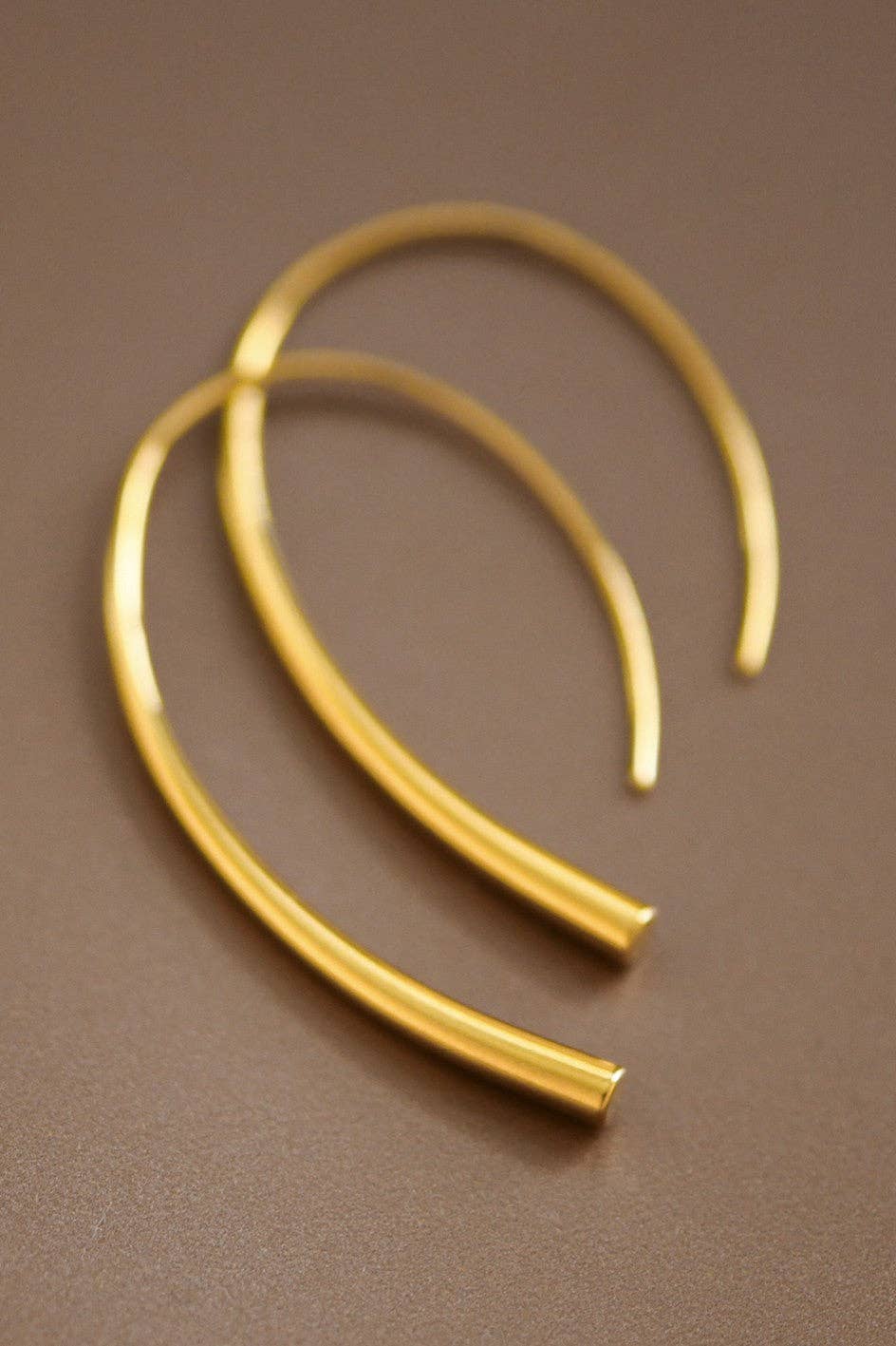 18K Gold Plated Waterproof Stainless Steel Hoop Earrings - 7063