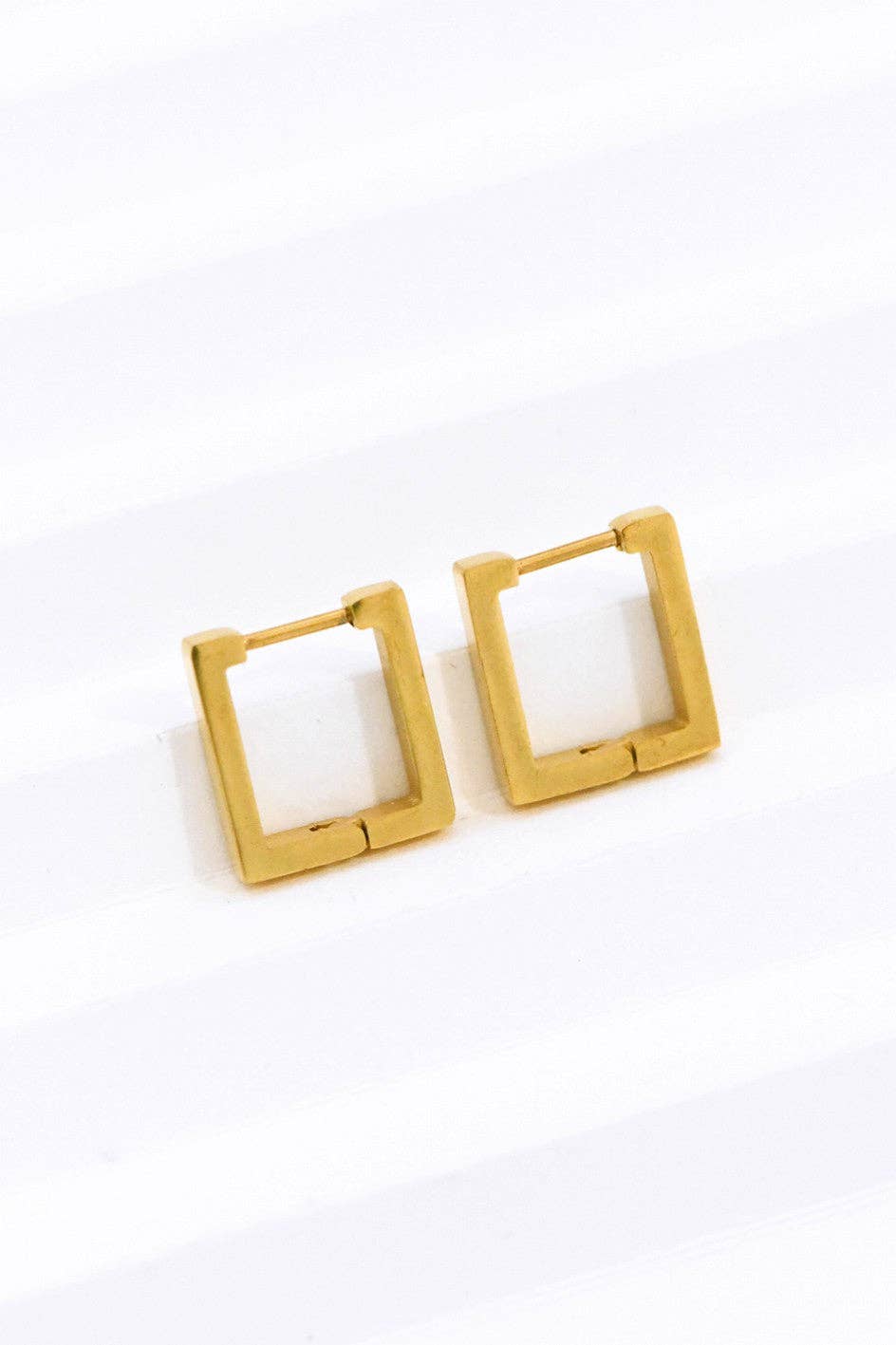 18K Gold Plated Waterproof Stainless Steel Hoop Earrings