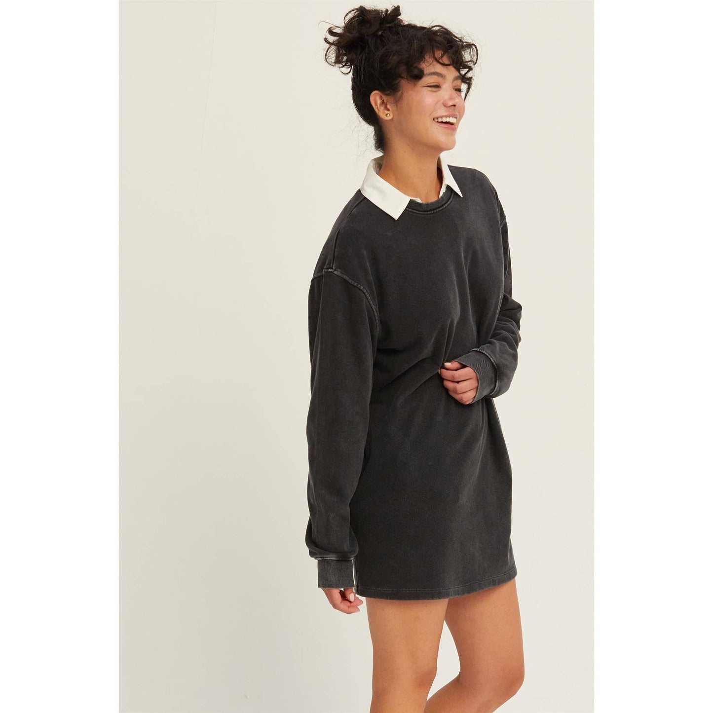 OVERSIZED MINI SWEATSHIRT DRESS