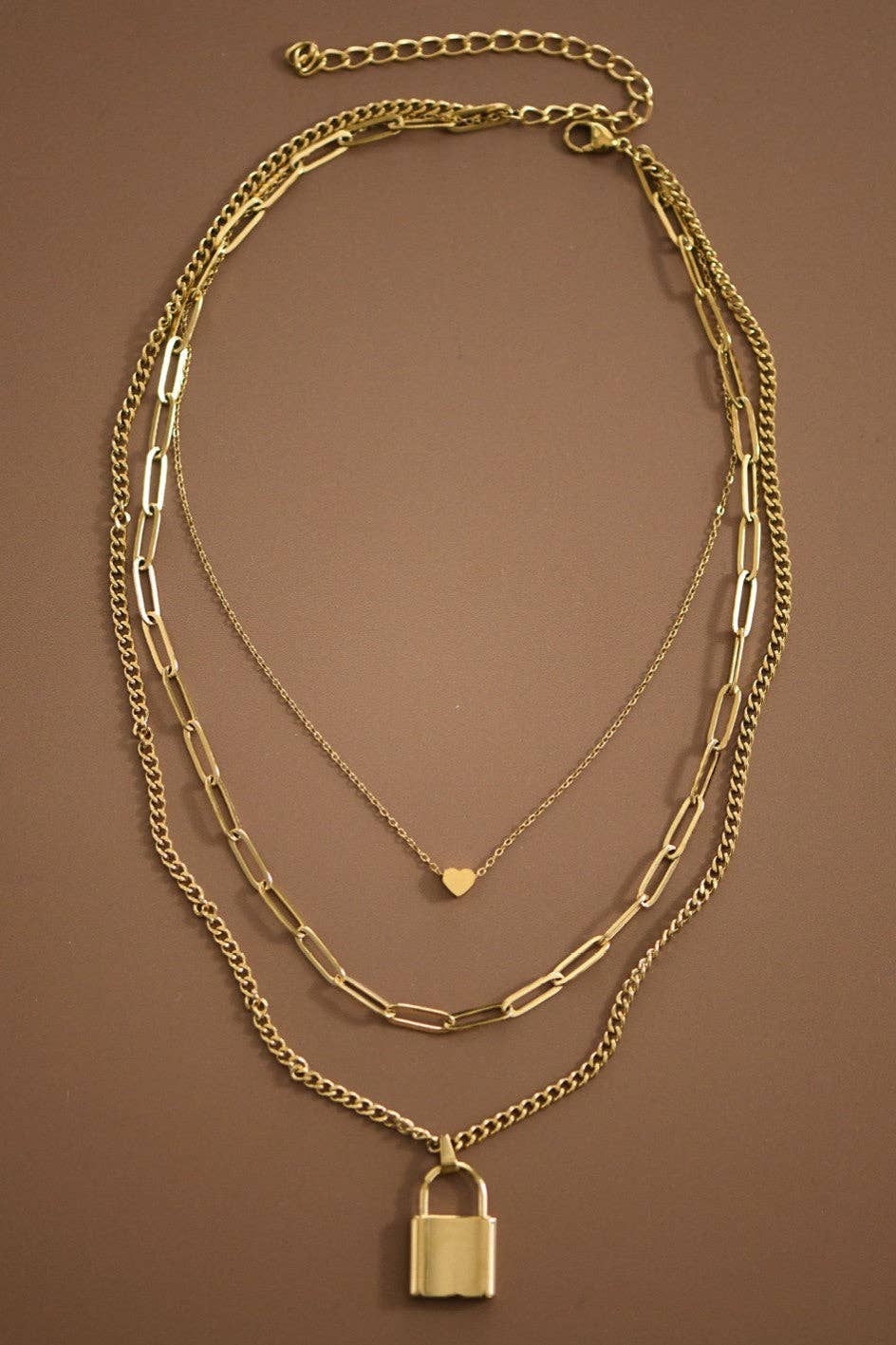 18K Gold Plated Waterproof Stainless Steel Chain Necklace - 7472