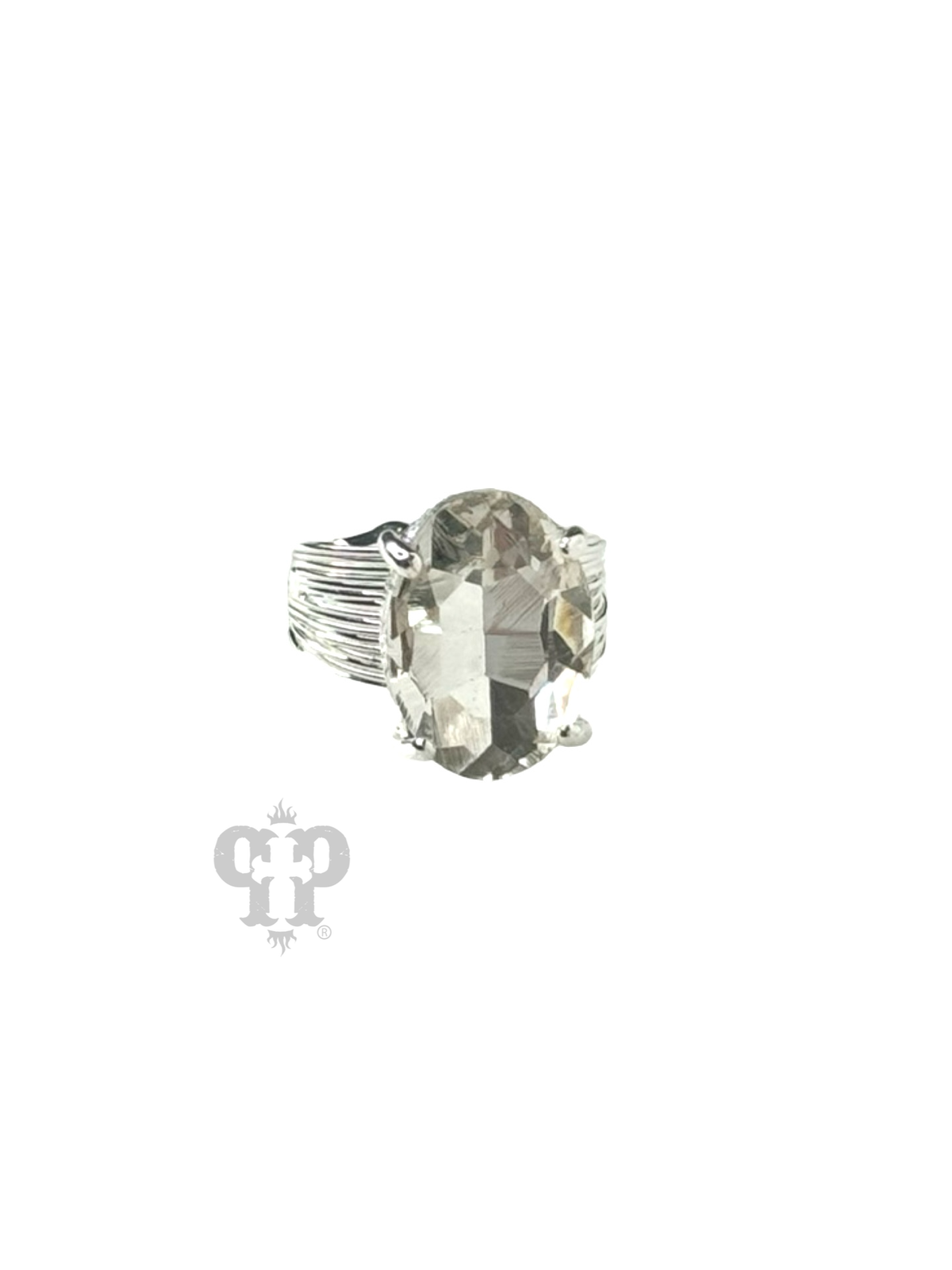 Oval rhinestone ring