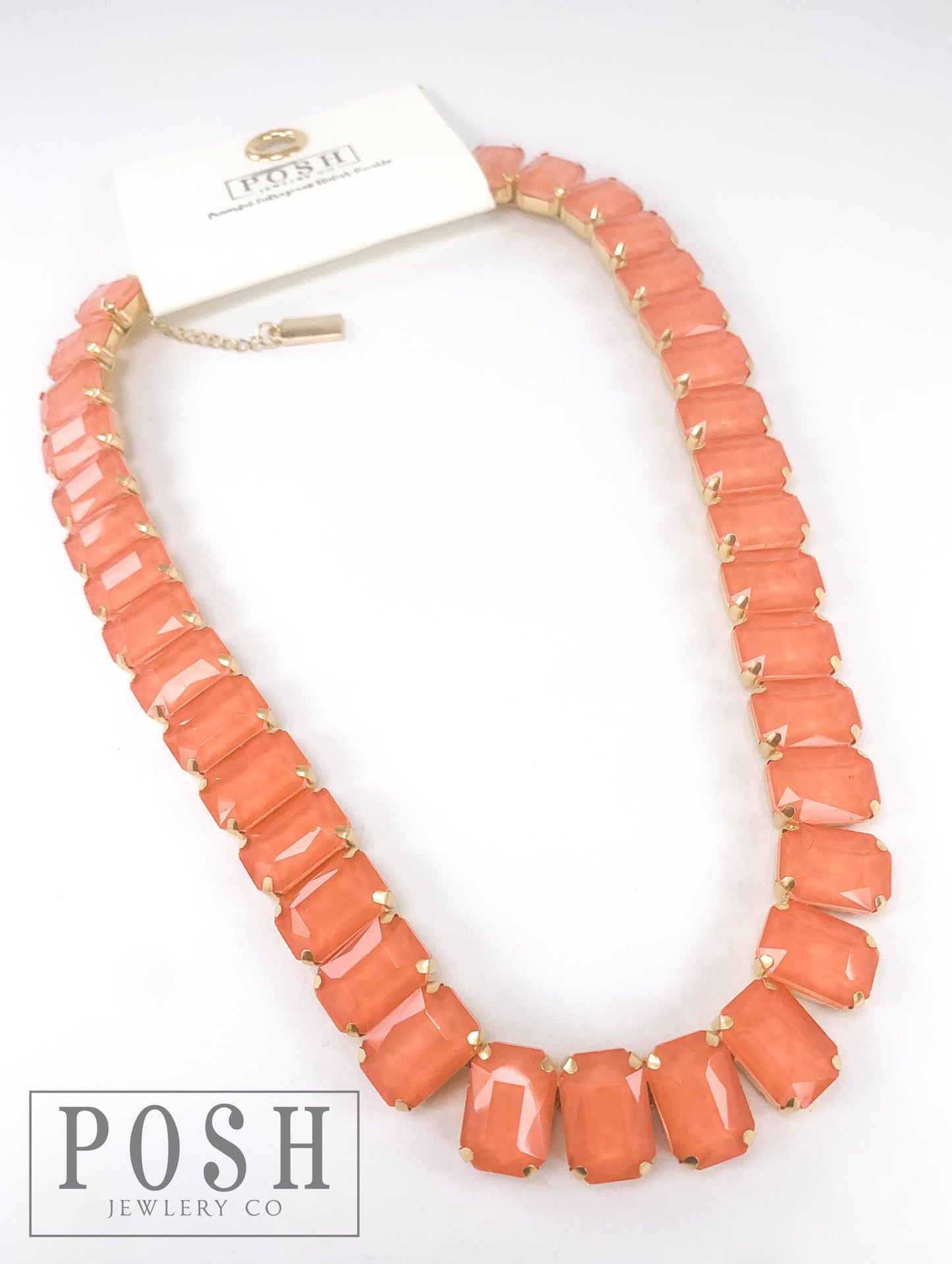 Rectangle rhinestone necklace