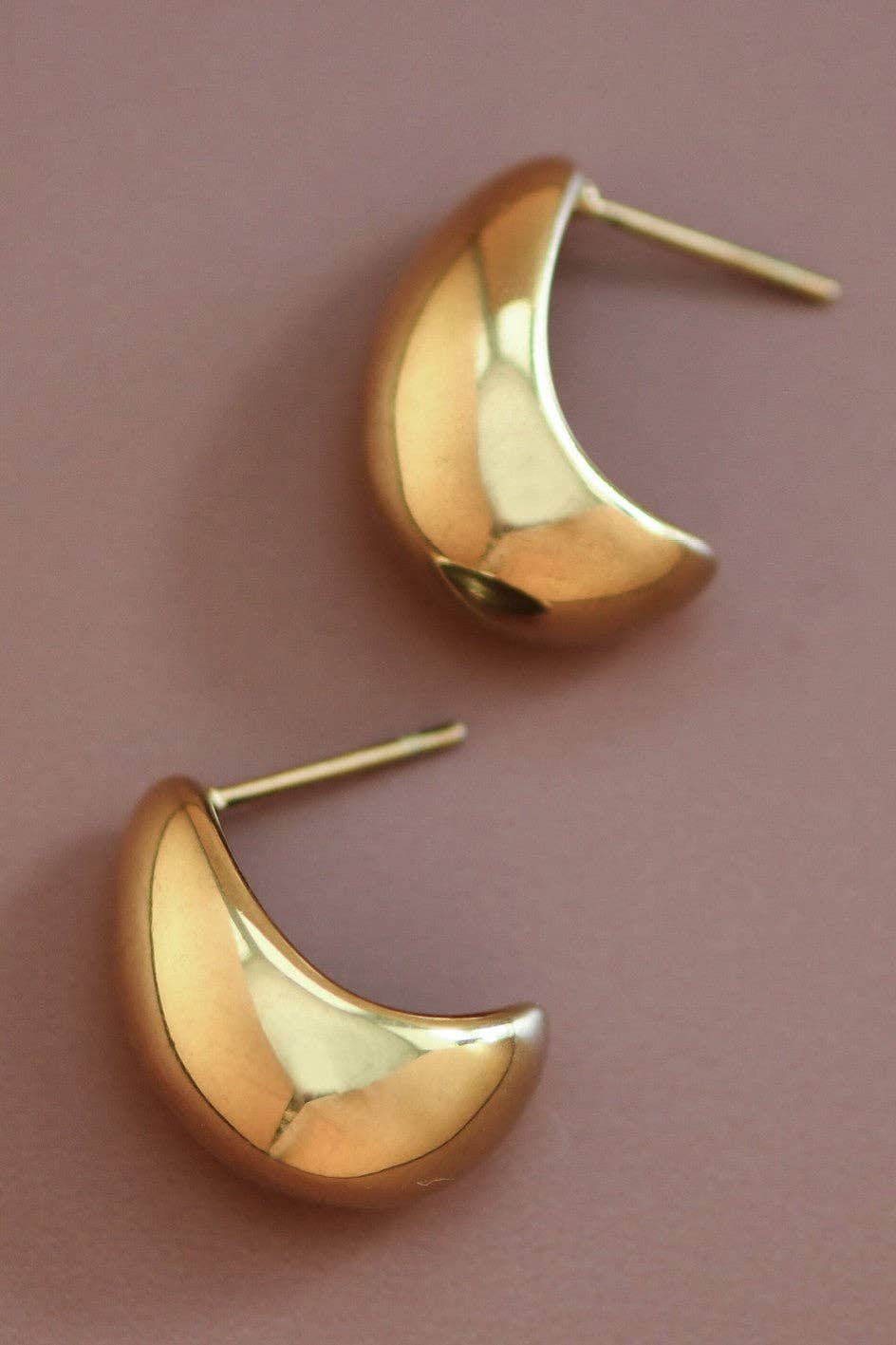 18K Gold Plated Waterproof Stainless Steel Stud Earrings - 7492