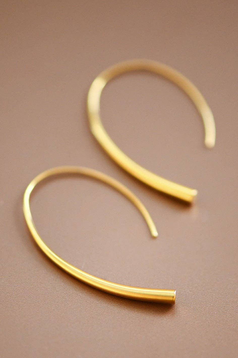 18K Gold Plated Waterproof Stainless Steel Hoop Earrings - 7063