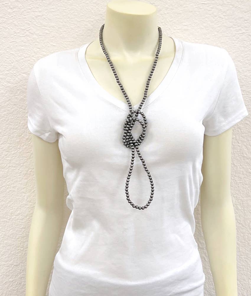 46" Handmade 6mm Navajo Bead Necklace