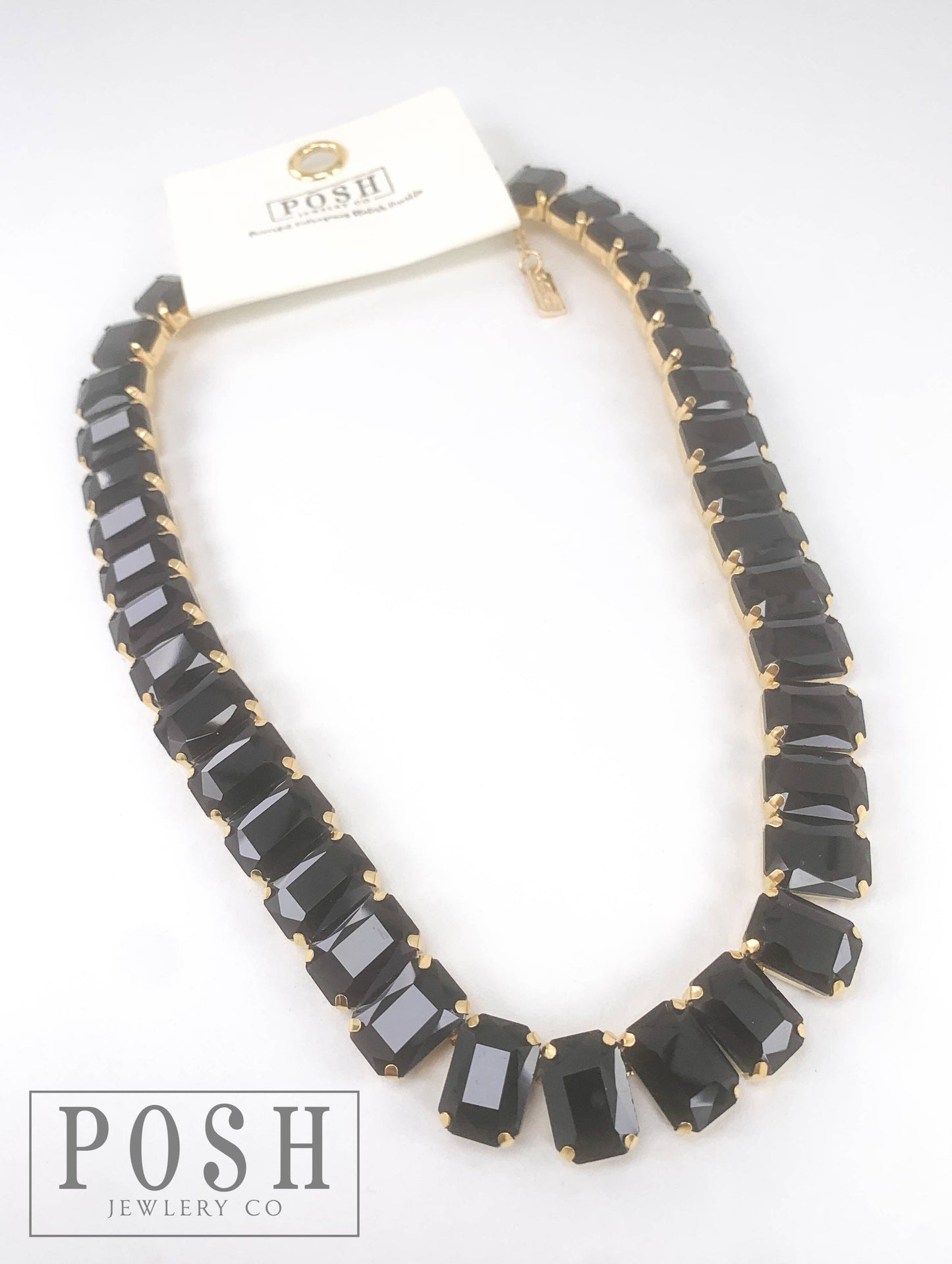 Rectangle rhinestone necklace