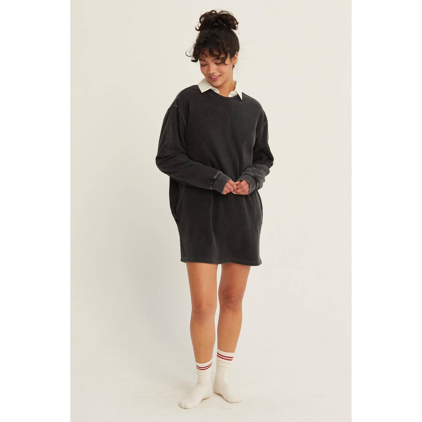 OVERSIZED MINI SWEATSHIRT DRESS