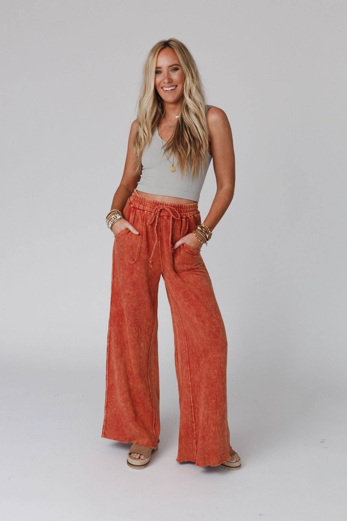 Bella Boho Pant- Rust Orange