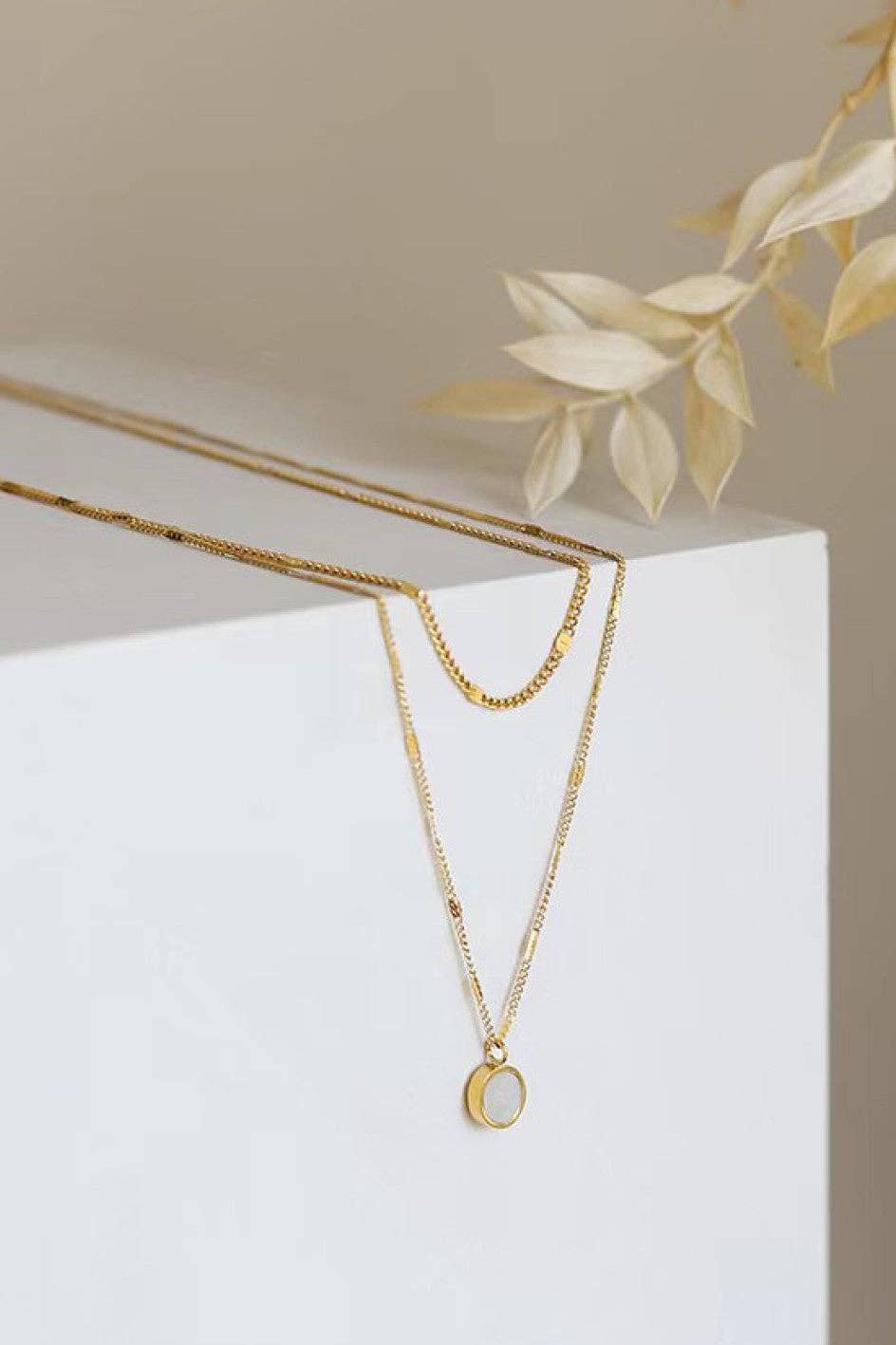18K Gold Plated Waterproof Stainless Steel Chain Necklace - 7237