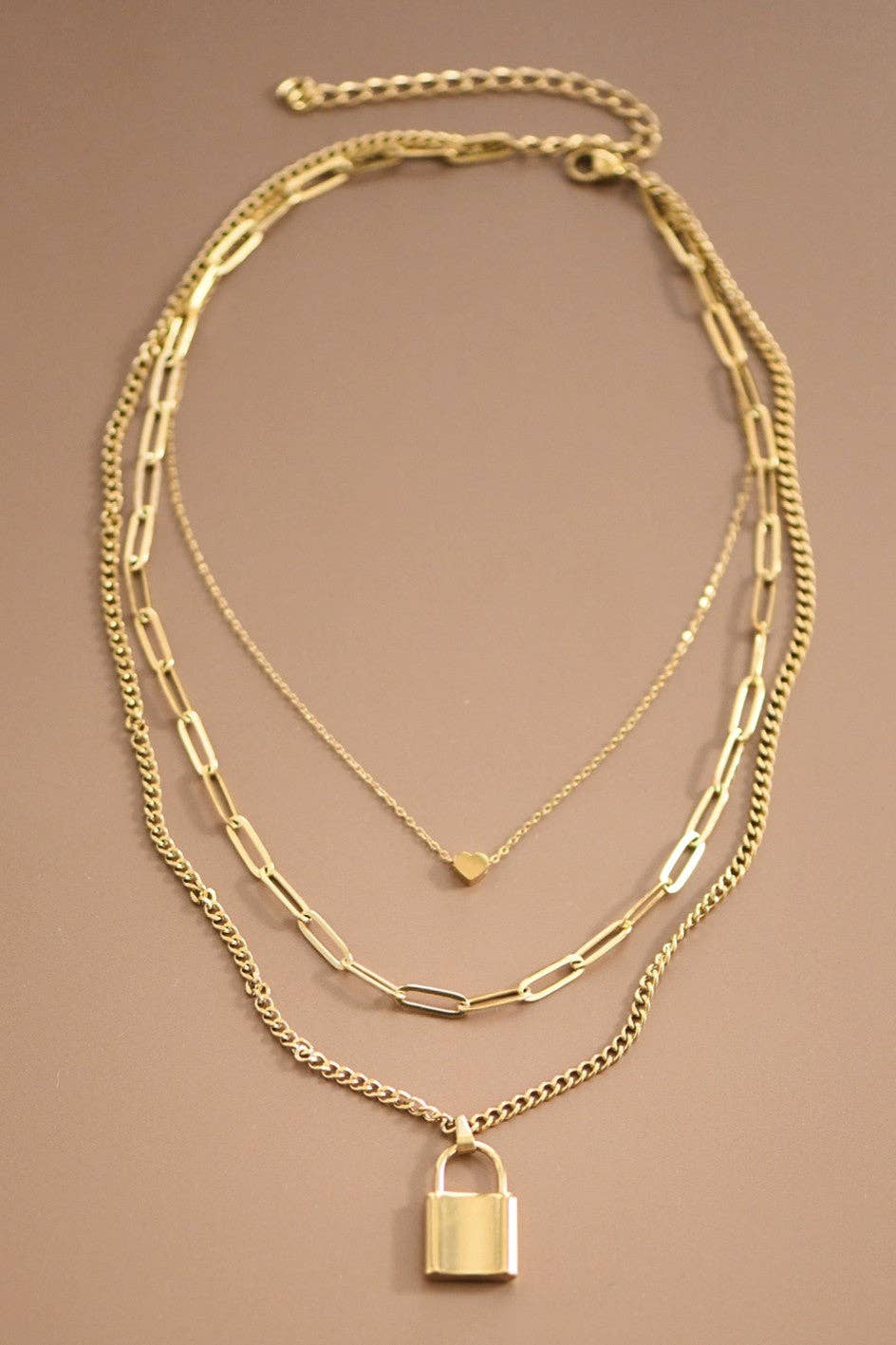 18K Gold Plated Waterproof Stainless Steel Chain Necklace - 7472