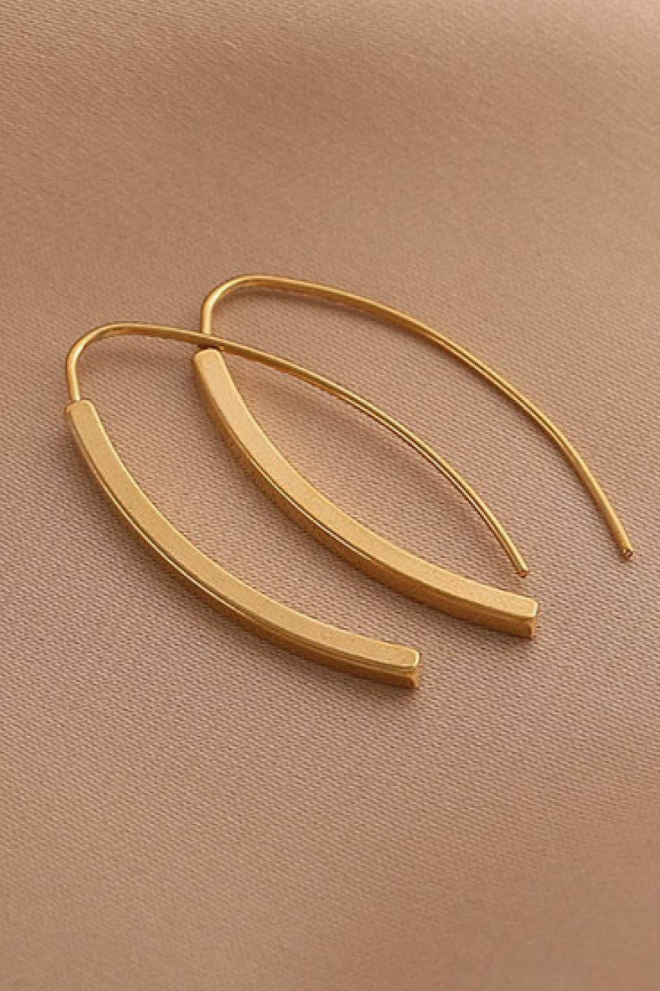 18K Gold PVD Plated Stainless Steel Threader Earrings - 7196
