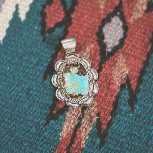 Genuine Navajo Robert Shakey Turquoise Pendant