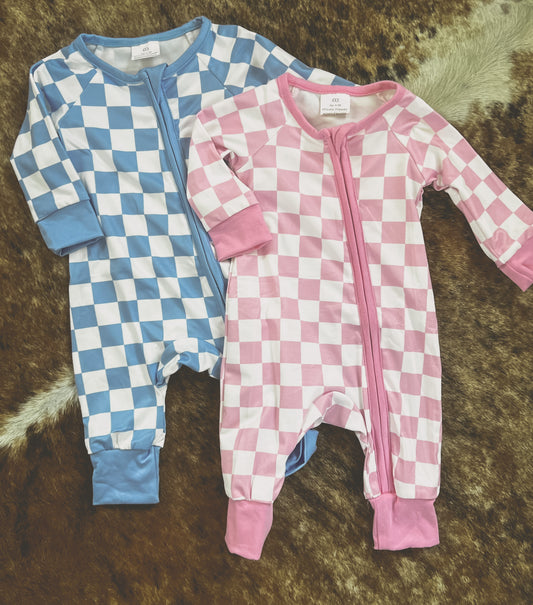 Checkered Infant Romper