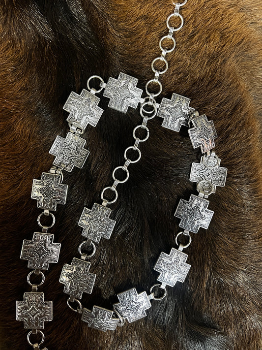 Cross Shaped Concho Chain Belt