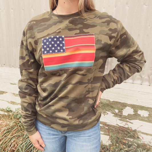 Camo Serape Flag Sweatshirt